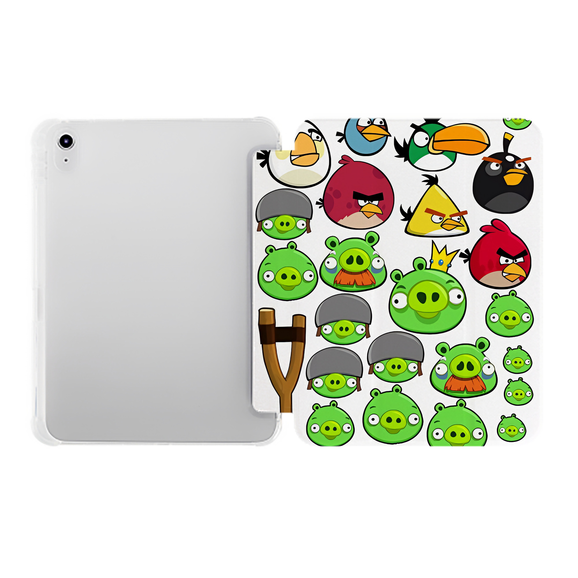 （画像用） Angry Birds アングリーバード IPad ケース ペン収納付き 三つ折りスタンド PUレザー×シリコン 対応機種9.5/10.5/10.9インチ